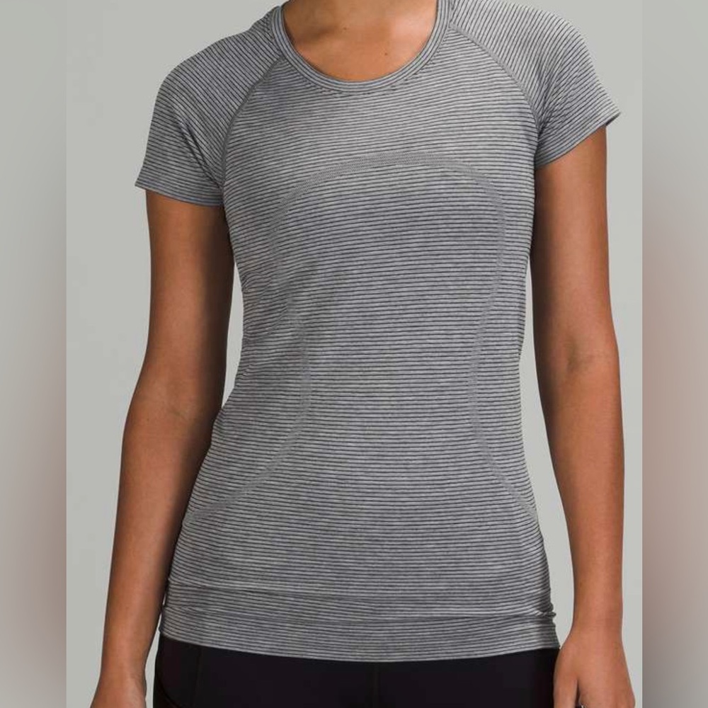 Lululemon Swiftly Tech Grey And White Striped - image 1